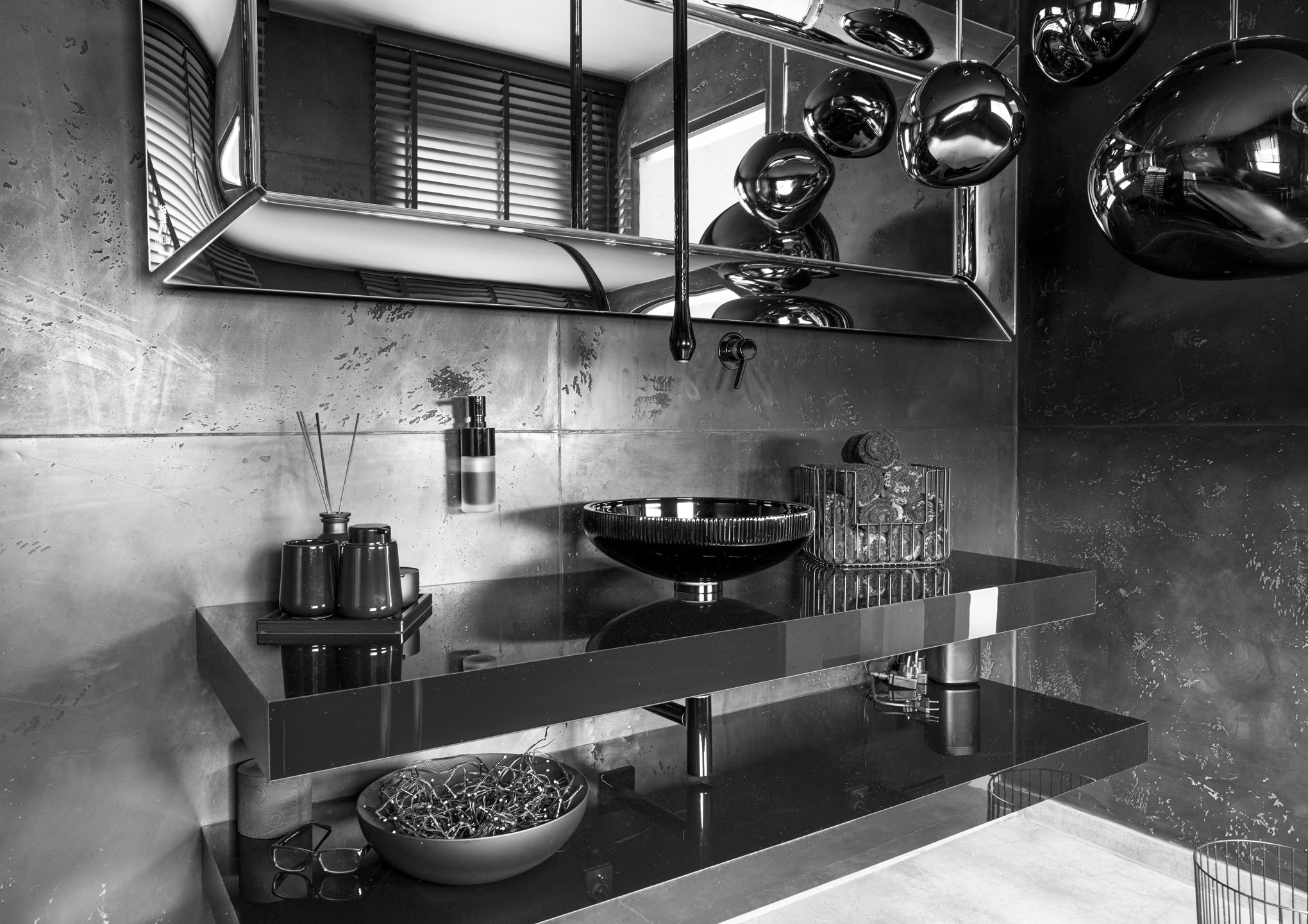 Betonoptik im Bad mit W121