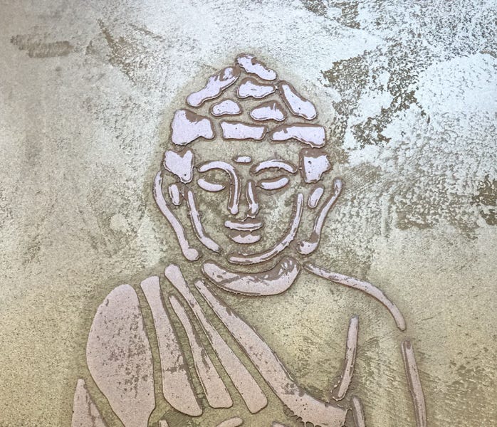 Budda in Echtmetall Messing und Kupfer