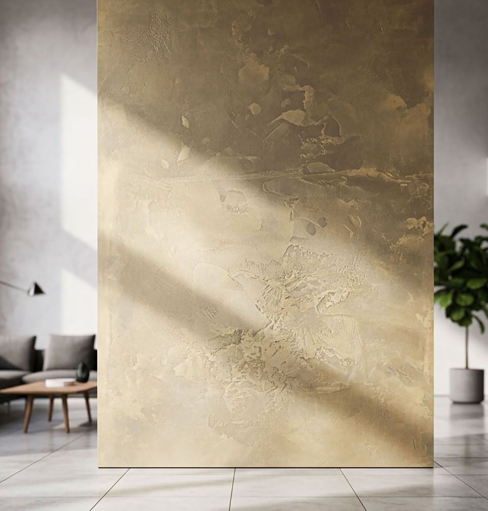 Großer Raum Metallwand Messing