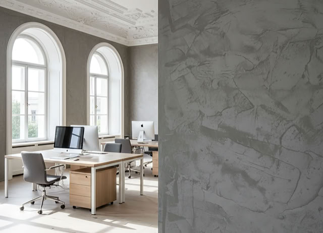 Modernes Büro mit W119 Classic in grau