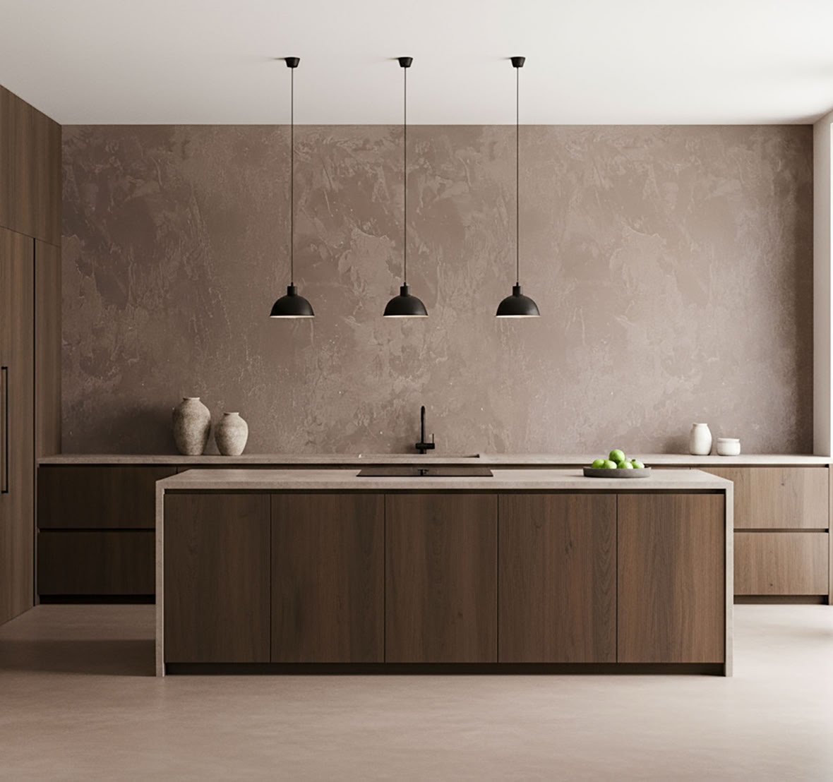 Moderne Küche Wände in W809 Classic und Boden Rexx 2K