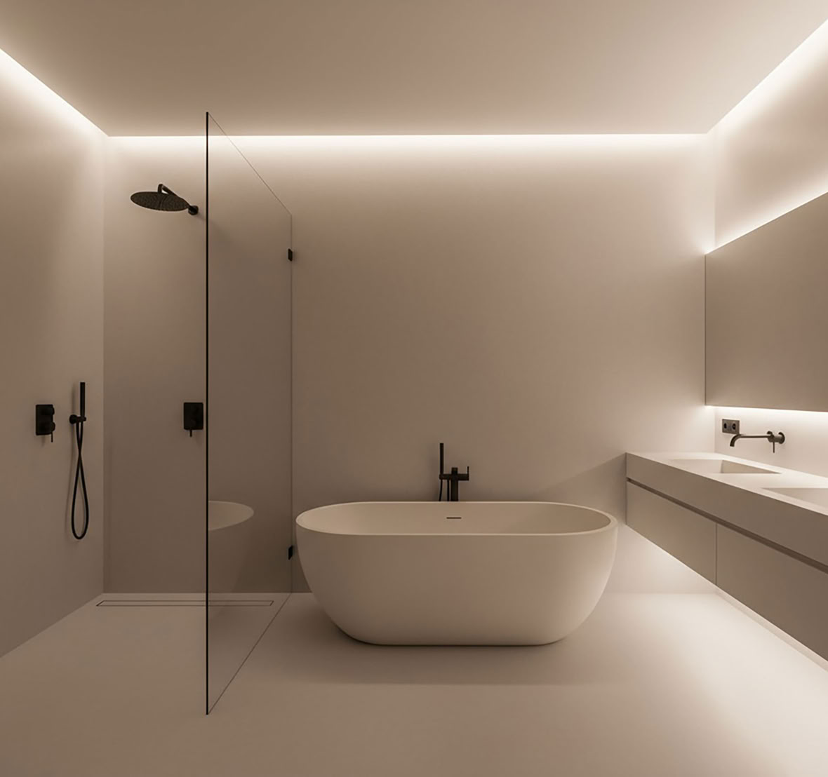 Duschwände im Bad mit Rexx Solid