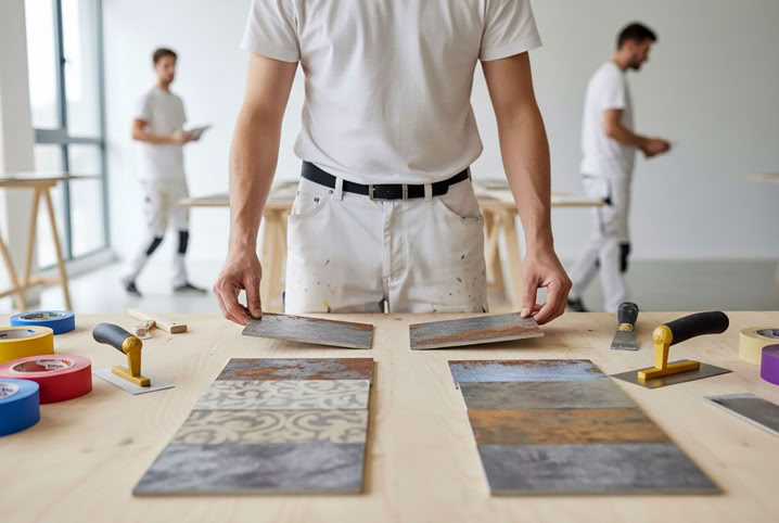 Workshop Teilnehmer die aktiv Ihre Muster anfertigen