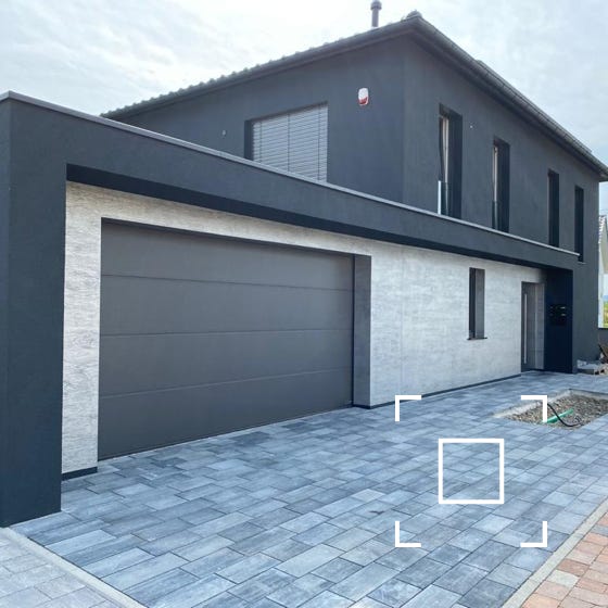 Fassade mit Effektspachtel Silber