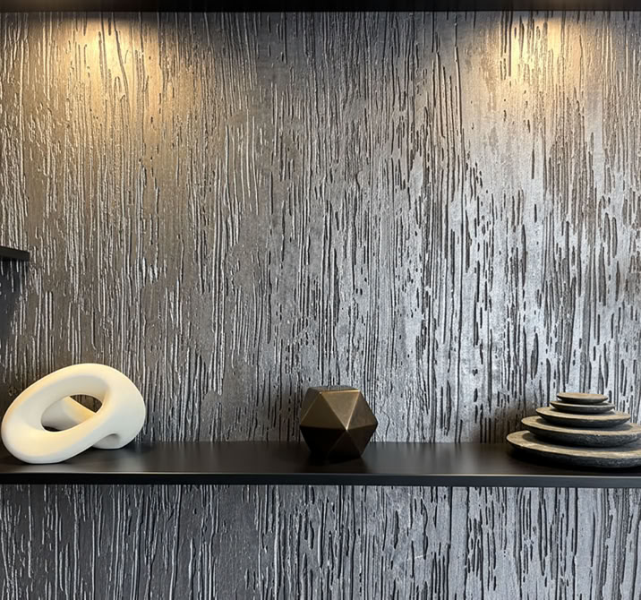 Strukturierten Wand mit W 120 Classic  mit Titan Lasur