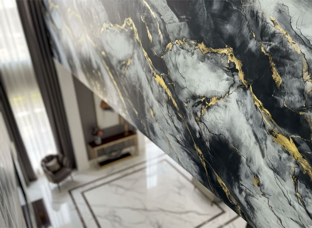 Marmor Nachbildung mit W Classic 100,121 und Effektspachtel Gold