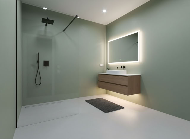 Modernes Badezimmer mit Rexx Solid  für Wände & Rexx 2K für Boden