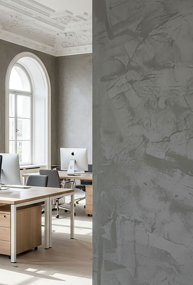 Modernes Büro mit W119 Classic in grau